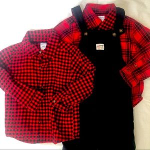 Adorable corduroy jumpsuit with two matching tops